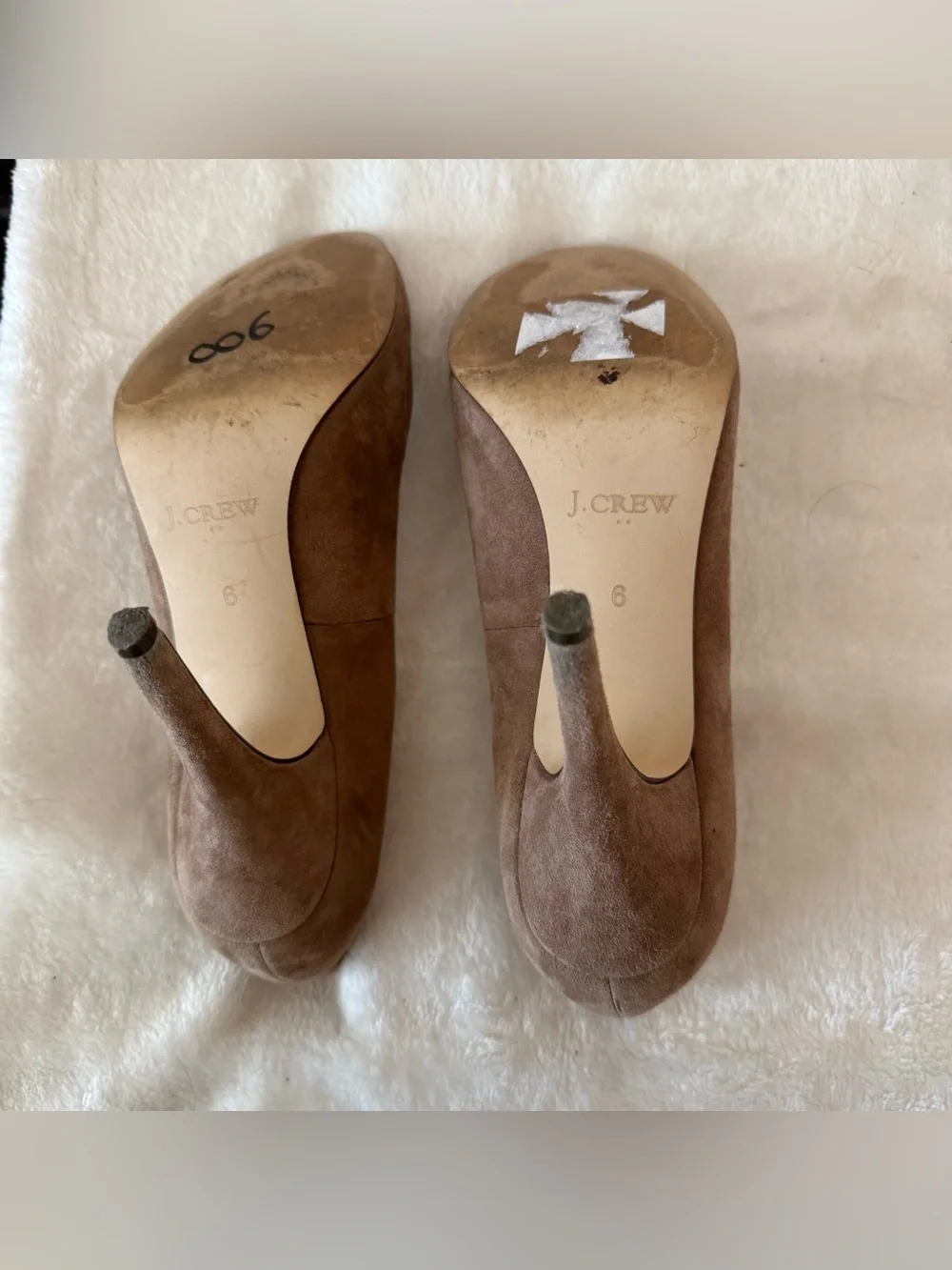 J.Crew Taupe Suede Stiletto Almond Toe Heels Size 6
